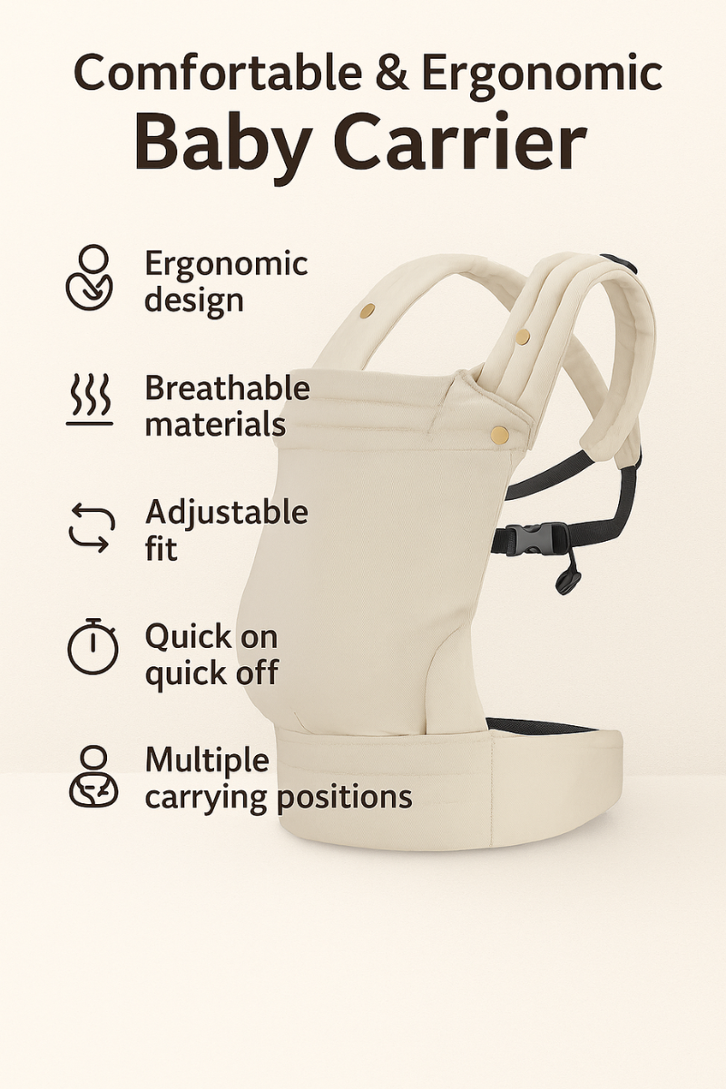 Comfortable & ergonomic baby carrier from breathable materials, with an adjustable fit, quick on quick off, multiple carrying positions. Send to Canada with free shipping